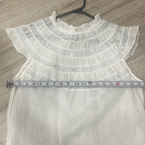 FRAME
Lace-Inset Short-Sleeve Blouse-M - Picture 9 of 9